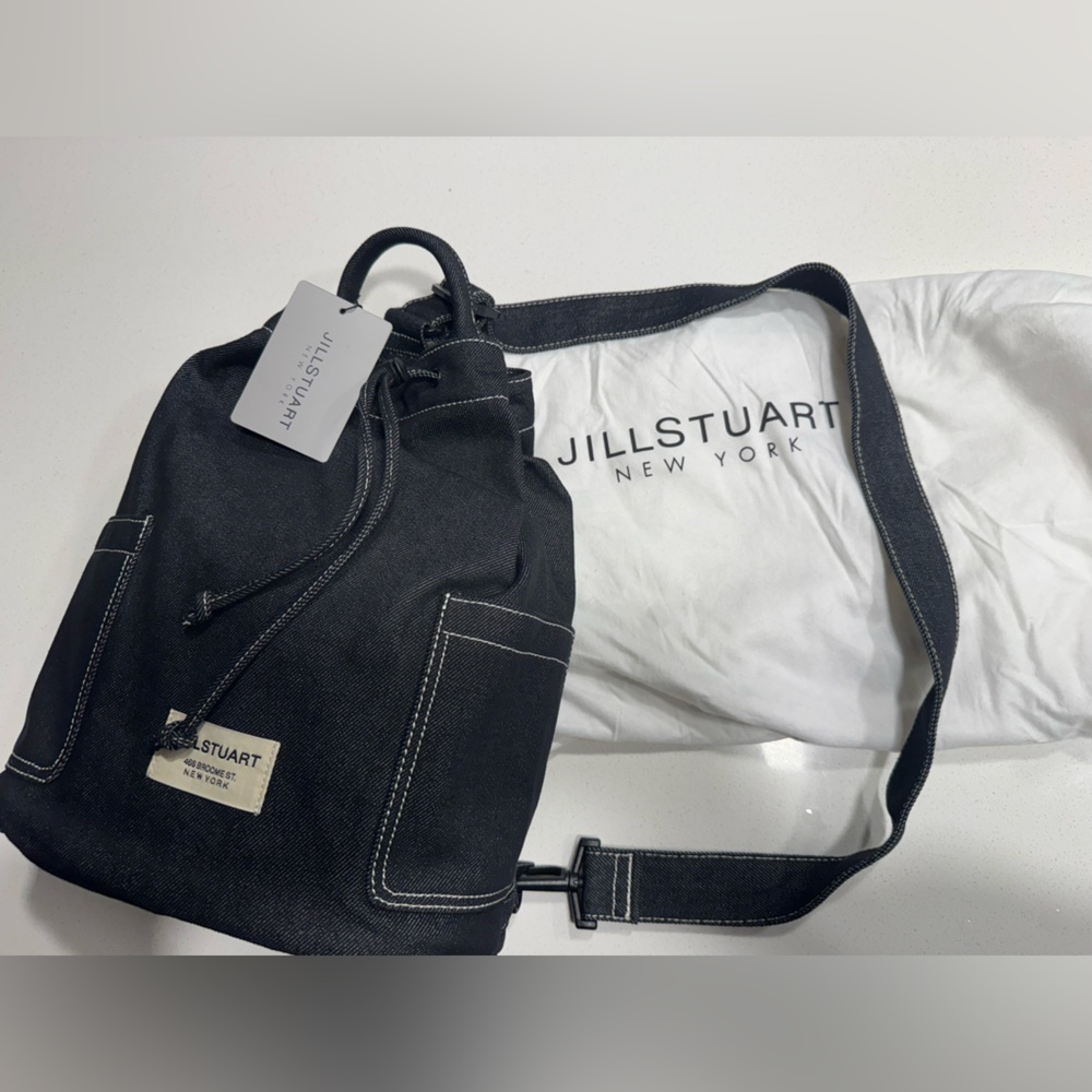 Jill Stuart Dark Blue Drawstring Backpack - image 3